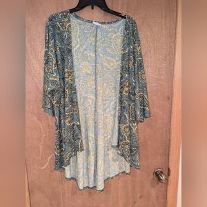 LuLaRoe Blue and Yellow Patterned Garment